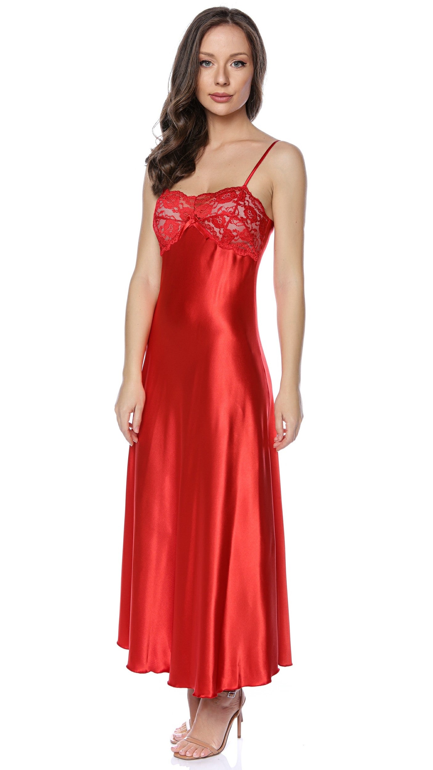 Cămașă lungă de noapte din Satin - Monica