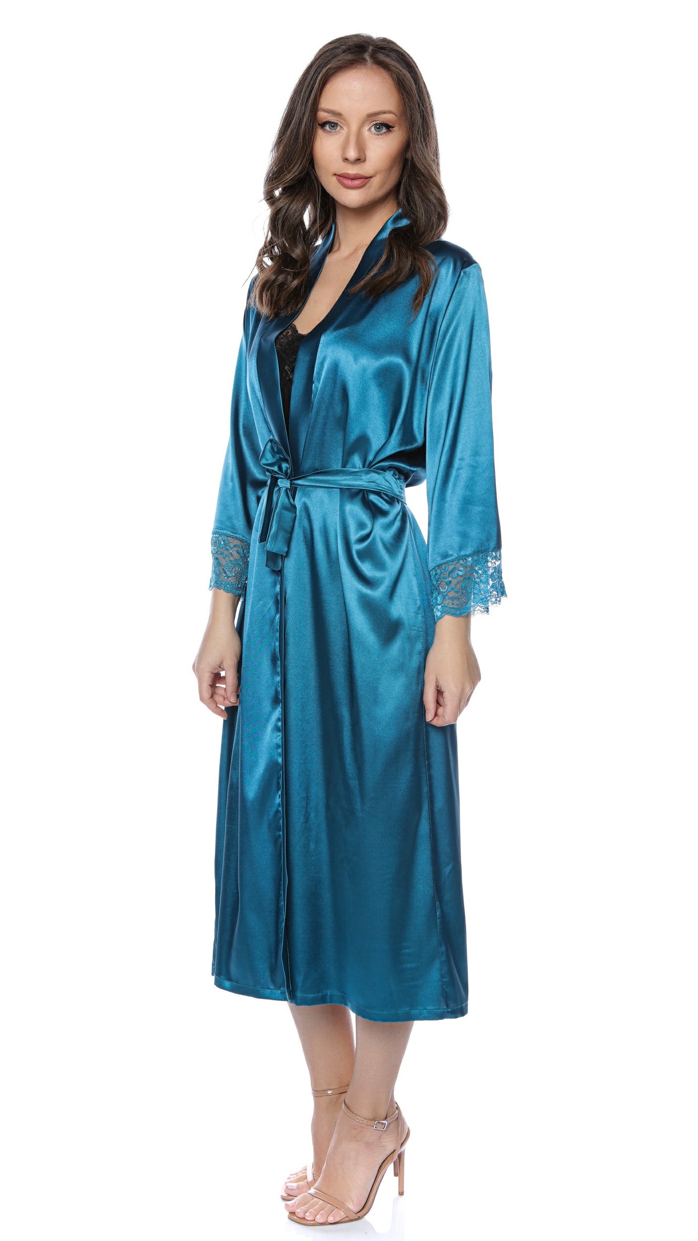 Halat lung din Satin pentru Damă - Alina