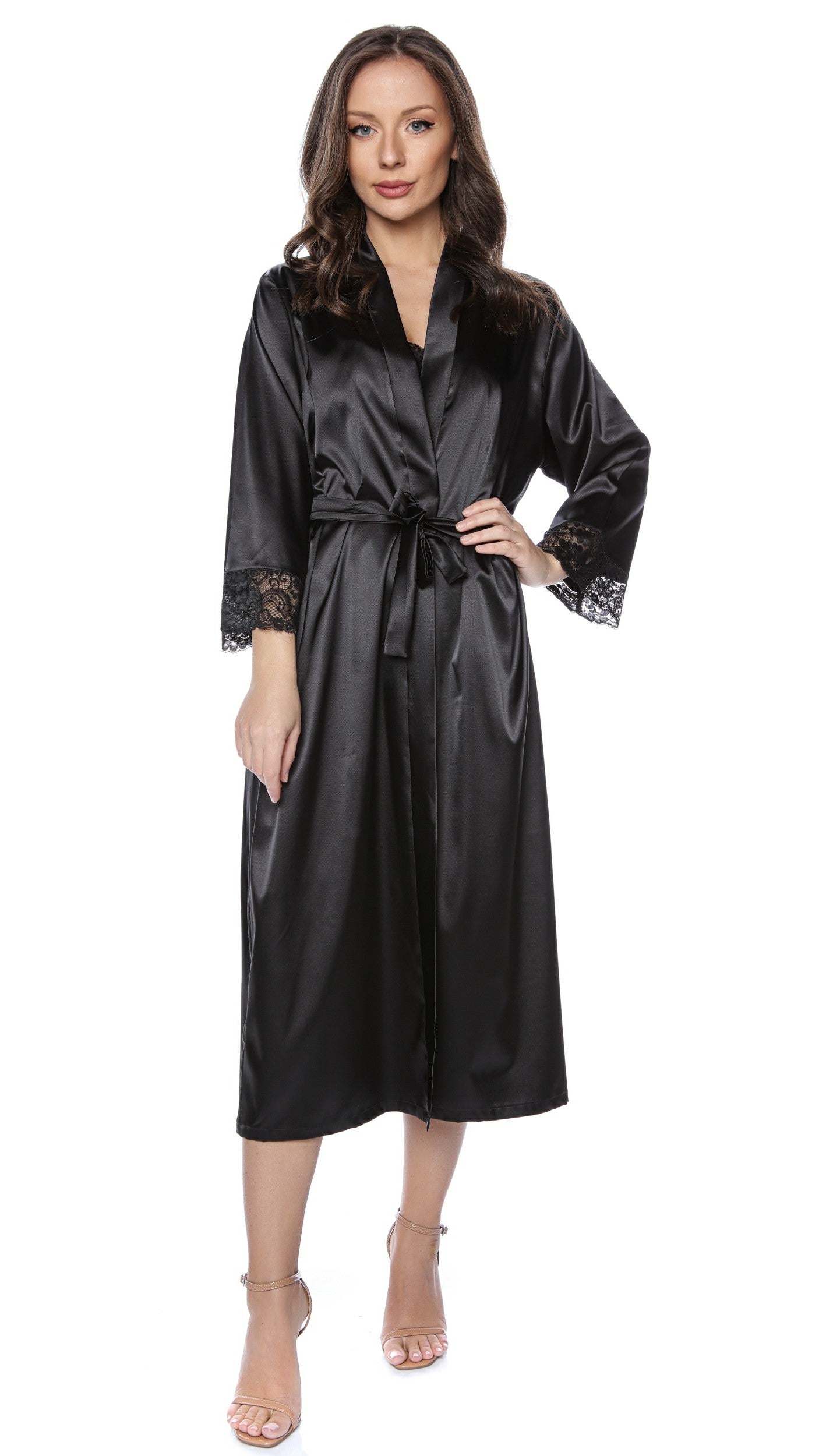 Halat lung din Satin pentru Damă - Alina