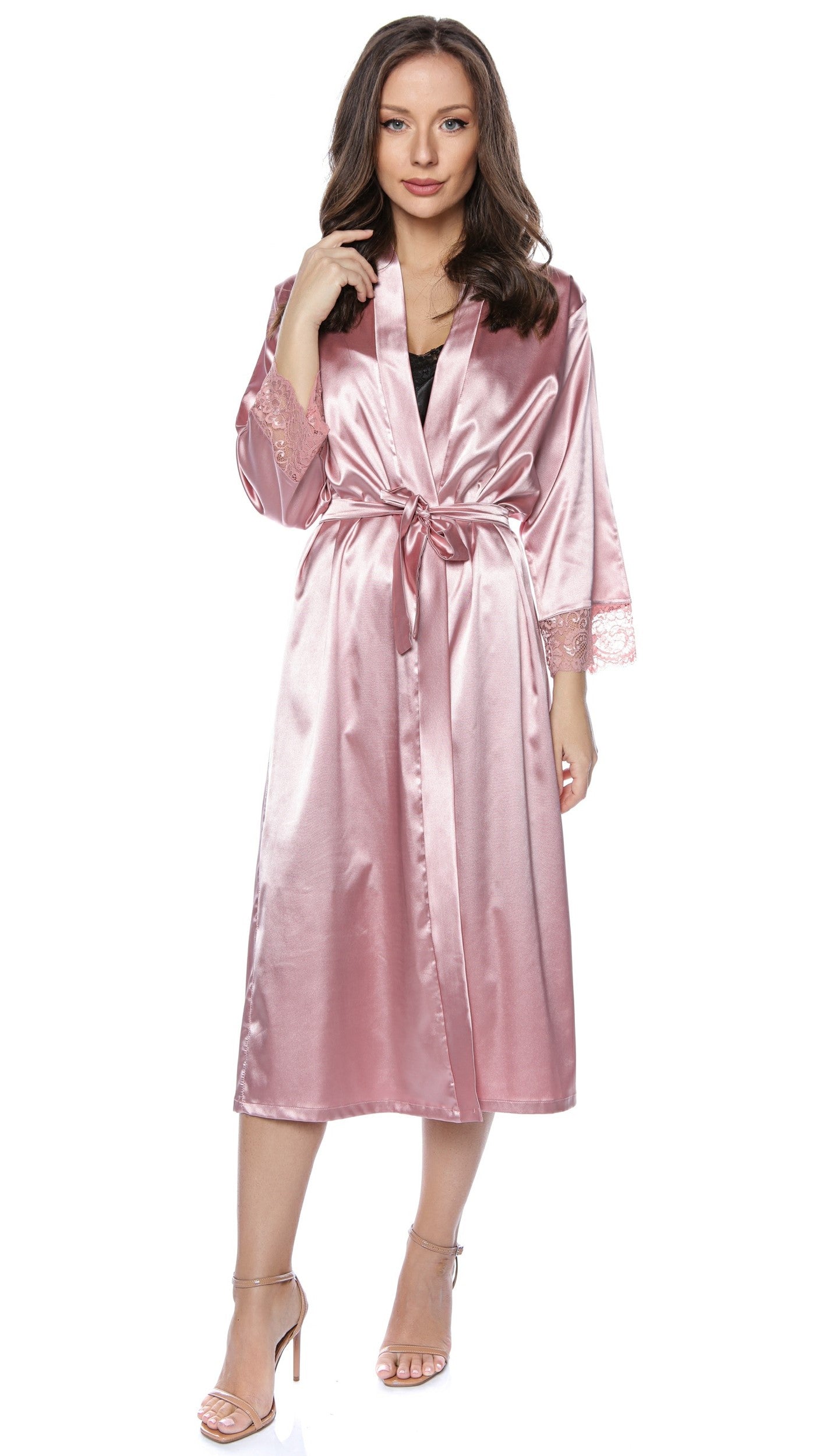 Halat lung din Satin pentru Damă - Alina