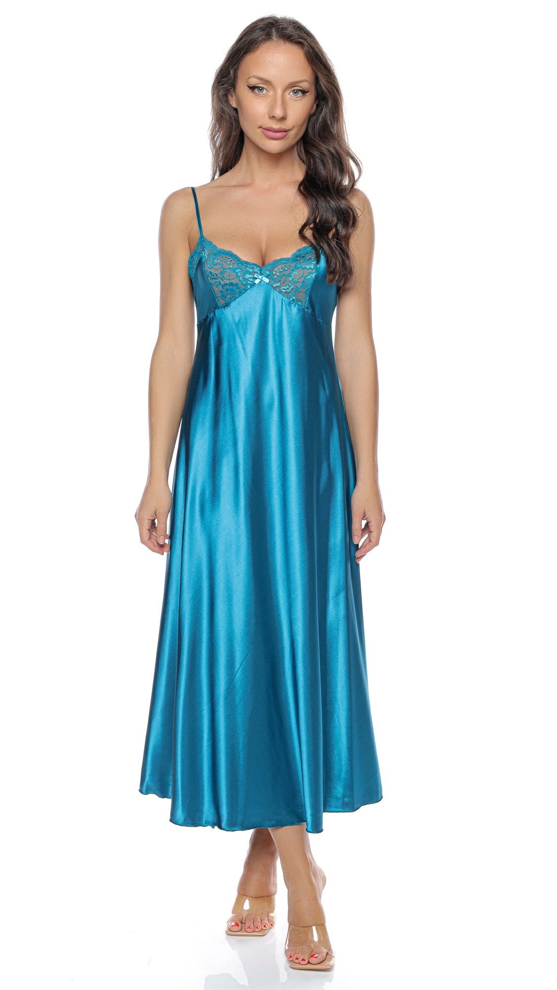 Cămașă lungă de noapte din Satin - Irina