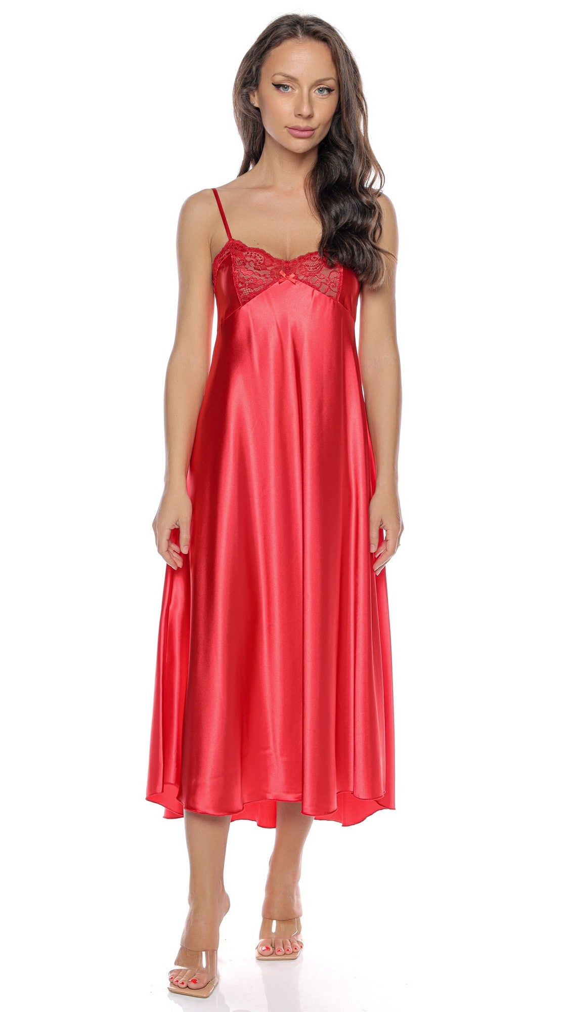 Cămașă lungă de noapte din Satin - Irina