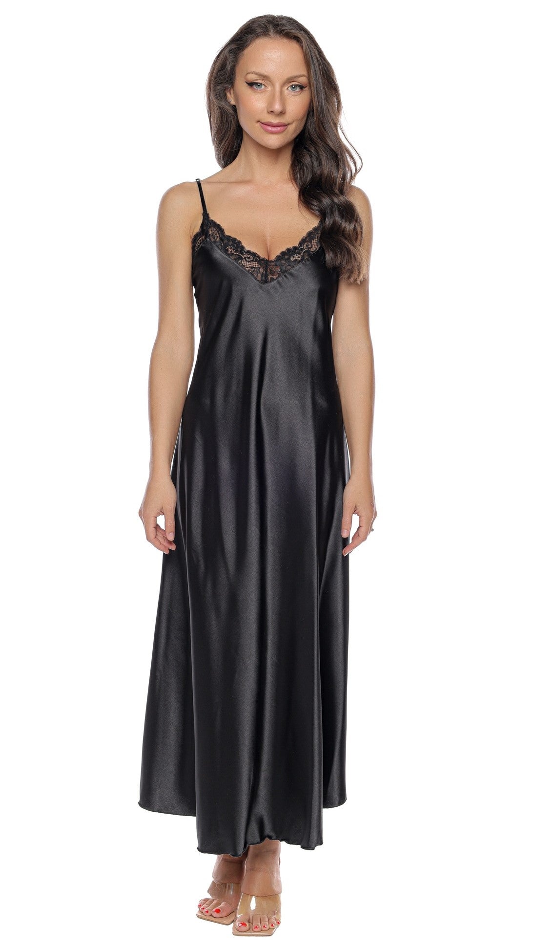 Cămașă lungă de noapte din Satin - Sanda