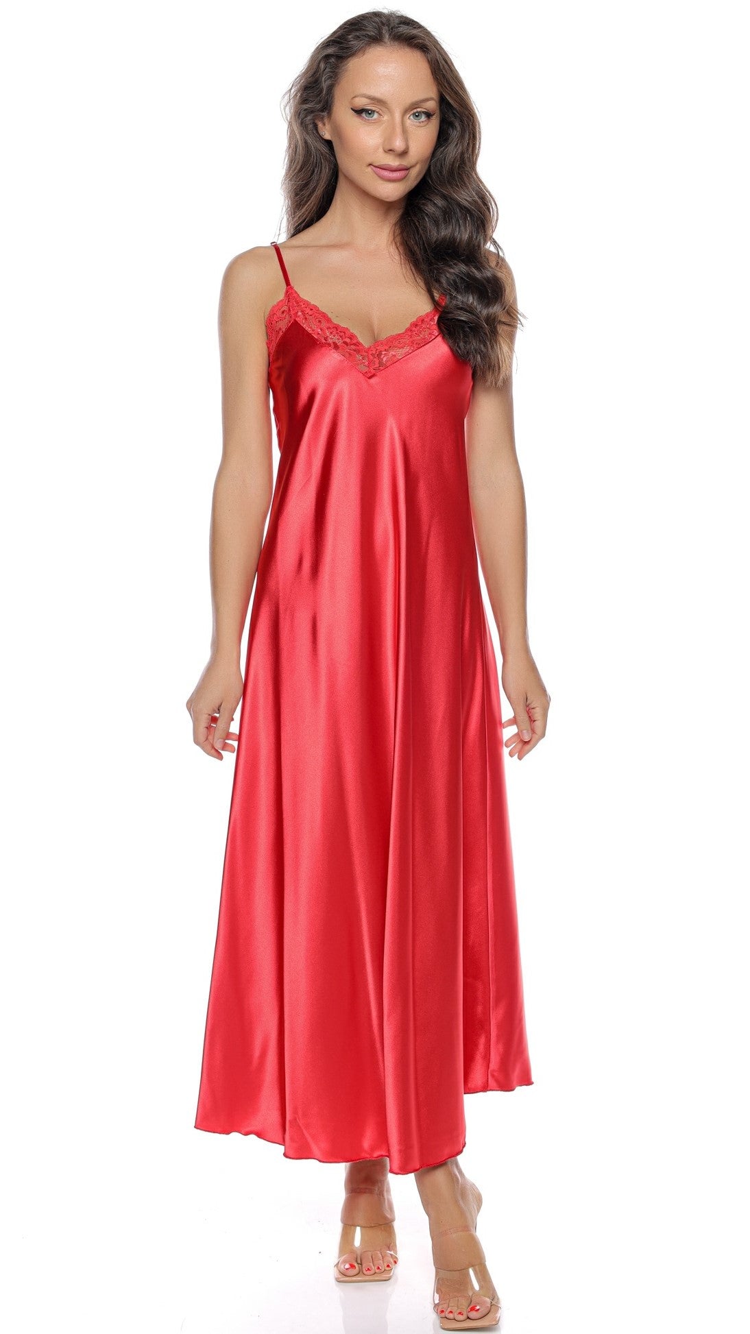 Cămașă lungă de noapte din Satin - Sanda