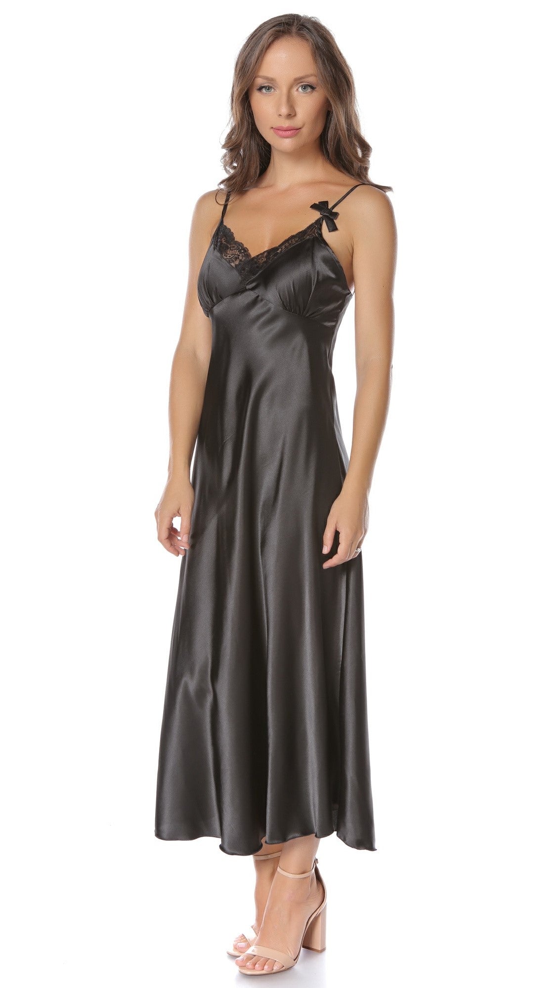 Cămașă lungă de noapte din Satin - Alexia