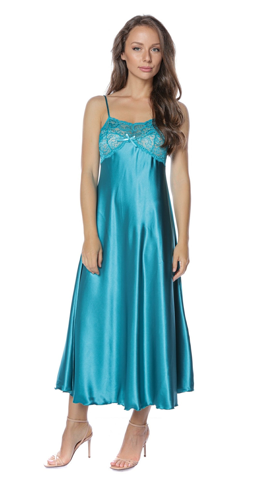 Cămașă lungă de noapte din Satin - Monica