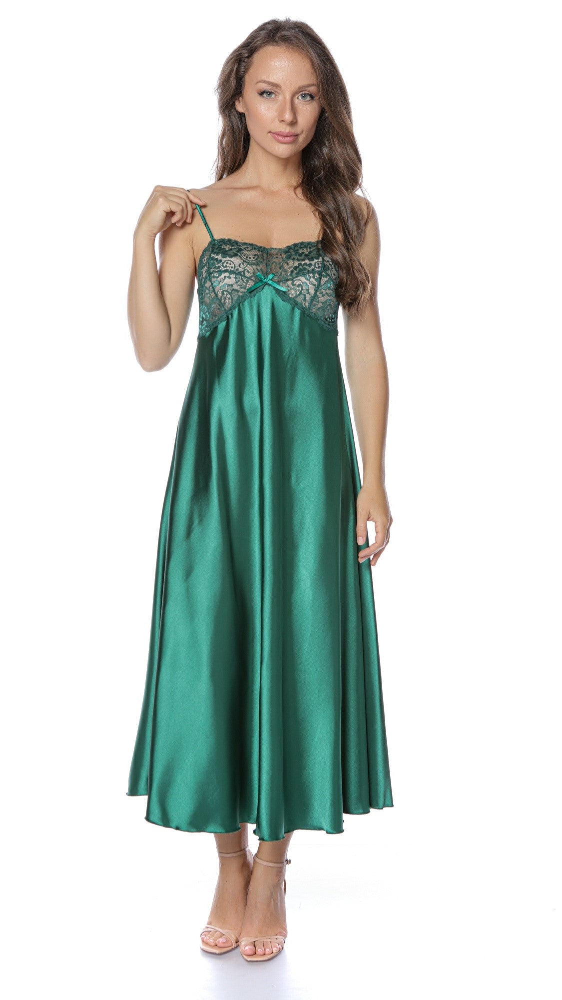 Cămașă lungă de noapte din Satin - Monica