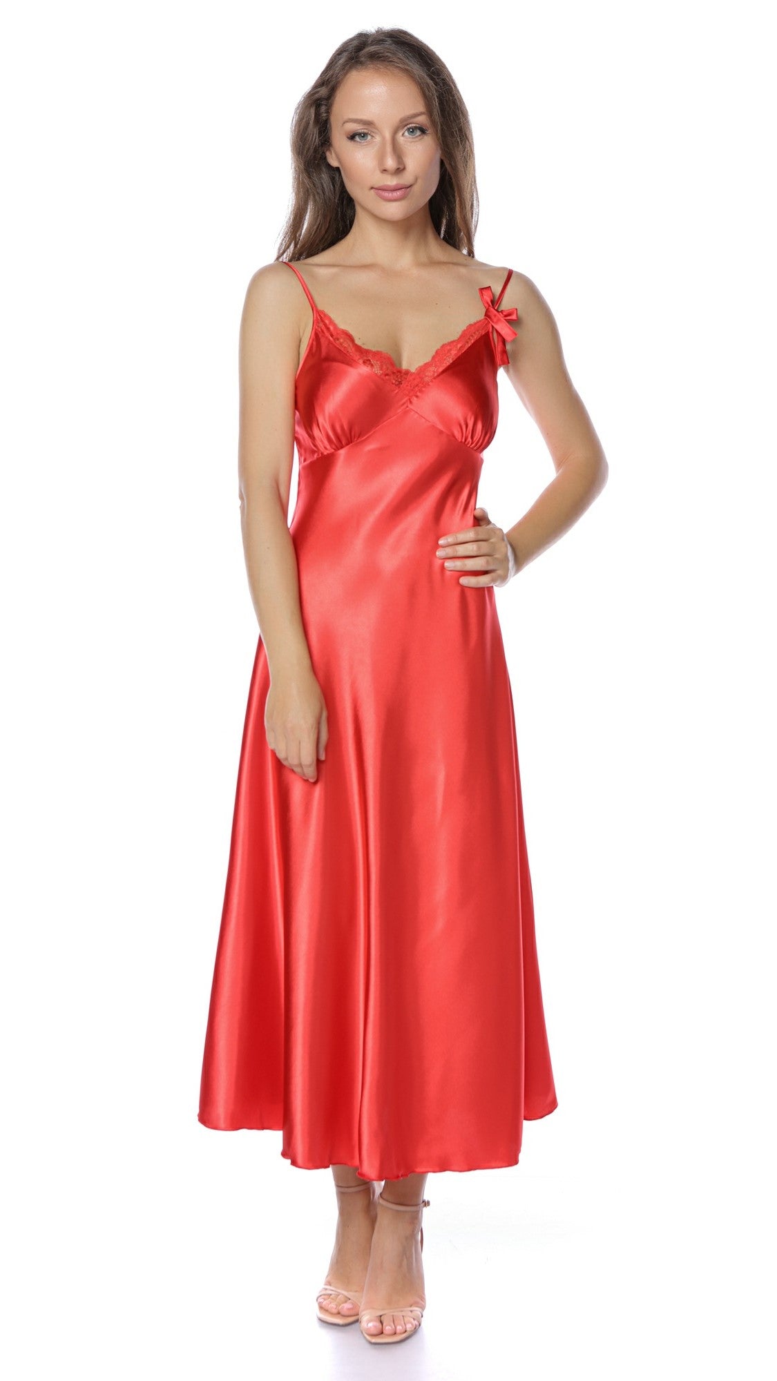 Cămașă lungă de noapte din Satin - Alexia